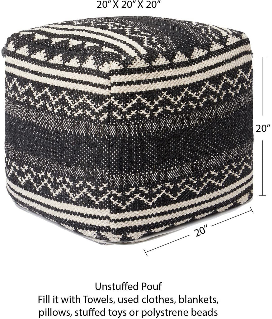 UNSTUFFED Pouf Ottoman Cover REDEARTH Textured Storage Cube Bean Bag