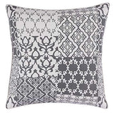 REDEARTH Printed Throw Pillow Cushion Covers-Woven Decorative Farmhouse Cases Set for Couch, Sofa, Bed, Chair, Dining, Patio, Outdoor, car; 100% Cotton (18x18; Charcoal) Pack of 2