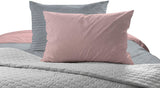 REDEARTH Jersey Knit Cotton Duvet Cover Set -with 2 Pillow Shams in Super Soft Easy Care Heather Fabric, Zipper Closure, Pure Cotton (Duvet Cover Set King, Gray Blush) Set of 3