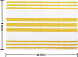 REDEARTH Placemats-Yarn Dyed Ribbed Woven Table Linen for Square, Round, Rectangle Dining Table, Coffee Table, Console, Dresser; 100% Cotton (14x20"; Mustard) Set of 6