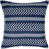 REDEARTH Decorative Square Printed Throw Pillow Covers Set Cushion Cases Pillowcases 100% Cotton (18 x 18 Inches / 45 x 45 cm; Navy) Pack of 2