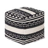UNSTUFFED Pouf Ottoman Cover - REDEARTH Textured Storage Cube Bean Bag Poof Pouffe Accent Chair Seat Footrest for Living Room, Bedroom, Patio, Gym; 100% Cotton (20
