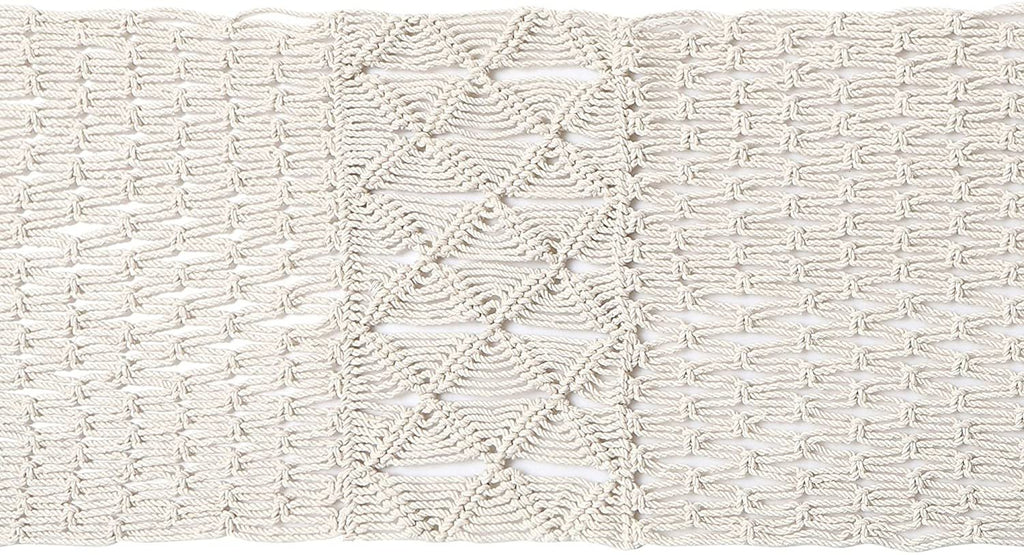 REDEARTH Macrame Table Runner-Hand Woven Exquisite Artisan Made Boho Decorative Table Runners for Dining Table, Coffee Table, Console, Dresser; 100% Cotton (14x86; Natural)