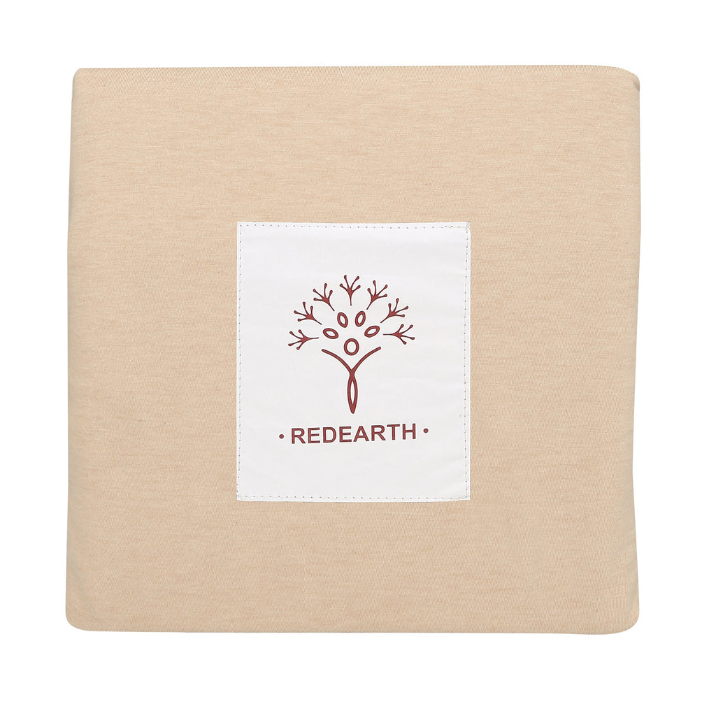 REDEARTH Jersey Knit Cotton Duvet Cover Set -with 2 Pillow Shams in Super Soft Easy Care Heather Fabric, Zipper Closure, Pure Cotton