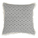 REDEARTH Designer Square Flock Printed Herringbone Throw Pillow Covers Set Cushion Cases Pillowcases 100% Wool (20 x 20 Inches / 45 x 45 cm; Ivory); Pack of 2