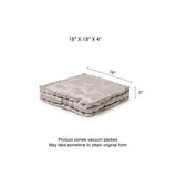 REDEARTH Velvet Floor Pillows-Premium Rayon Cotton Velvet washable extra soft plush square seat cushion with handle for dining, patio, office, outdoor, hardwood floor (18"x18"x4"; Light Gray) Pack of 2