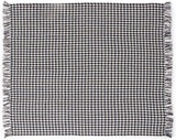 REDEARTH Classic Throw Blanket -Medium weight soft lap bed throw for sofa bed couch chairs loveseats car, living, indoor/ outdoor use 100% Cotton (50x60"; Houndstooth Sand Black)