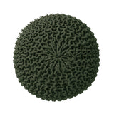 REDEARTH Round Hand Knitted Pouf -Foot Stool Bean Bag Ottoman, Cord Boho Pouffe, Poof Accent Beanbag Chair Footrest for Living Room, Bedroom, Nursery, Patio, Lounge (19”x19”x14”; Olive)