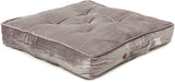 REDEARTH Velvet Floor Pillows-Premium Rayon Cotton Velvet washable plush extra soft square seat cushion with handle for dining, patio, office, hardwood floor (22"x22"x4"; Light Gray) Single Pack