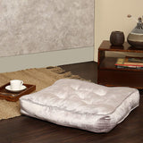 REDEARTH Velvet Floor Pillows-Premium Rayon Cotton Velvet washable plush extra soft square seat cushion with handle for dining, patio, office, hardwood floor (22"x22"x4"; Light Gray) Single Pack