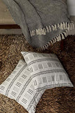 REDEARTH Printed Throw Pillow Cushion Covers-Woven Decorative Farmhouse Cases Set for Couch, Sofa, Bed, Chair, Dining, Patio, Outdoor, car; 100% Cotton (18x18; Ivory) Pack of 2
