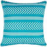 REDEARTH Printed Throw Pillow Cushion Covers-Woven Decorative Farmhouse Cases set for couch, sofa, bed, farmhouse, chair, dining, patio, outdoor, car; 100% Cotton (18x18"; Teal) Pack of 4