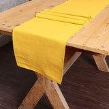 REDEARTH Table Runner-Solid Ribbed Woven Table Linen for Square, Round, Rectangle Dining Table, Coffee Table, Console, Dresser; 100% Cotton (14x72"; Mustard)