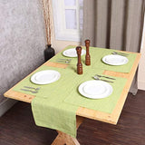 REDEARTH Christmas Table Runner-Ribbed tie n dye effect Thanksgiving Fall Harvest Decor Woven Table Linen for Rectangle, Round Dining Table, Coffee Table, Console, Dresser; 100% Cotton (14x72"; Kiwi)