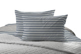 REDEARTH Jersey Knit Cotton Duvet Cover Set -with 2 Pillow Shams in Super Soft Easy Care Heather Fabric, Zipper Closure, Pure Cotton (Duvet Cover Set King, Gray Striper) Set of 3