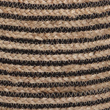REDEARTH Foot Stool -Handmade Wooden 4 Legs Tufted Seat Footrest for Living Room, Bedroom, Nursery, kidsroom, Patio, Gym; 50% Jute 50% Cotton (16x14x14; Black Natural)