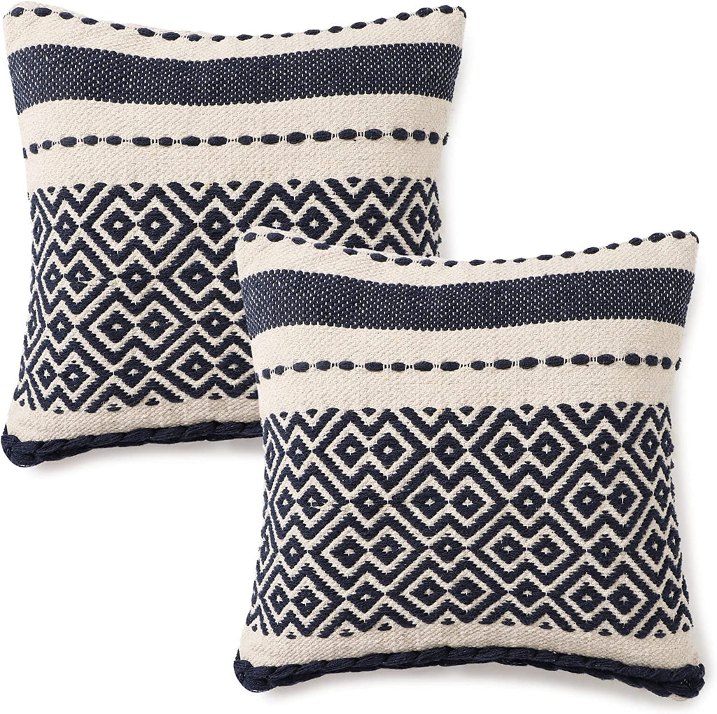 REDEARTH Textured Throw Pillow Cushion Covers-Woven Tufted Decorative Farmhouse Cases Set for Couch, Sofa, Bed, Chair, Dining, Patio, Outdoor; 100%