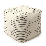 UNSTUFFED Pouf Ottoman Cover -REDEARTH Textured Boho Storage Cube Farmhouse Poof Pouffe Accent Chair Seat Footrest for Living Room, Bedroom, Nursery, Kids Room; 100% Cotton (20