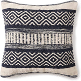 REDEARTH Textured Throw Pillow Cushion Covers-Woven Tufted Decorative Farmhouse Cases set for couch, sofa, bed, chair, dining, patio, outdoor; 100% Cotton (18"x18", Indigo Impressions) Pack of 2