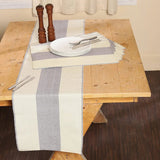 REDEARTH Table Runner-Ribbed Table Runner Woven Table Linen for Square, Round, Rectangle Dining Table, Coffee Table, Console, Dresser; 100% Cotton (14x72"; Dark Gray)