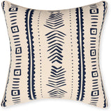 REDEARTH Printed Throw Pillow Cushion Covers-Woven Decorative Farmhouse Cases set for couch, sofa, bed, chair, dining, patio, outdoor, car; 100% Cotton (18x18"; Indigo1) Pack of 4