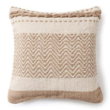 REDEARTH Textured Throw Pillow Cushion Covers-Hand Woven Tufted Decorative Farmhouse Cases set for couch, sofa, bed, chair, dining, patio, outdoor; 100% Cotton (18x18"; Natural) Pack of 2