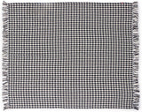 REDEARTH Classic Throw Blanket -Houndstooth medium weight soft lap blanket for sofa bed couch chairs loveseats car, living, indoor/ outdoor use 100% Cotton (50x60"; Ivory Navy)