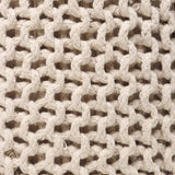 REDEARTH Foot Stool -Handmade Macrame Wooden 4 Legs Seat Footrest for Living Room, Bedroom, Nursery, kidsroom, Patio, Gym; 100% Cotton (16x14x14; Natural)