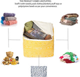 UNSTUFFED Pouf Ottoman Cover - REDEARTH Printed Storage Boho Poof Decor Accent Chair Cube Seat Footrest For Living Room,Bedroom,Nursery, Farmhouse, Kidsroom, Patio;100% Cotton (20X20X20; Mustard)
