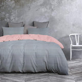 REDEARTH Jersey Knit Cotton Duvet Cover Set -with 2 Pillow Shams in Super Soft Easy Care Heather Fabric, Zipper Closure, Pure Cotton (Duvet Cover Set King, Gray Blush) Set of 3