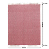 REDEARTH Classic Herringbone Throw Blanket -medium weight soft lap blanket for sofa bed couch chairs loveseats car, living, indoor/ outdoor use 100% Cotton (50x60"; Red)
