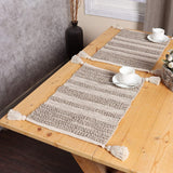 Redearth Boho Table Runner Placemats (Placemats Set of 4, Linear Obsession Taupe)