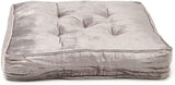 REDEARTH Velvet Floor Pillows-Premium Rayon Cotton Velvet washable plush extra soft square seat cushion with handle for dining, patio, office, hardwood floor (22"x22"x4"; Light Gray) Single Pack