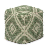 UNSTUFFED Pouf Ottoman Cover Textured Storage Cube Bean Bag Poof Pouffe Accent Chair Seat Footrest for Living Room, Bedroom, Patio, Gym; 100% Cotton (18