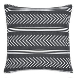 REDEARTH Printed Throw Pillow Cushion Covers-Woven Decorative Farmhouse Cases set for couch, sofa, bed, farmhouse, chair, dining, patio, outdoor, car; 100% Cotton (18x18"; Black) Pack of 4