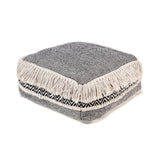 UNSTUFFED Pouf Ottoman Cover - REDEARTH Textured Storage Cube Boho Bean Bag Chair Seat Footrest Stool For Living Room, Bedroom,Nursery, Farmhouse, Kidsroom, Patio, Gym; 100% Cotton (20
