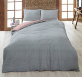 REDEARTH Jersey Knit Cotton Duvet Cover Set -with 2 Pillow Shams in Super Soft Easy Care Heather Fabric, Zipper Closure, Pure Cotton (Duvet Cover Set King, Gray Blush) Set of 3