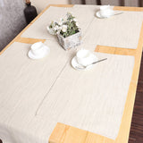 REDEARTH Placemats-Ribbed with tie n dye effect Woven Table Linen for Square, Round, Rectangle Dining Table, Coffee Table, Console, Dresser; 100% Cotton (14x20"; Ecru) Set of 6