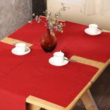 REDEARTH Placemats-Ribbed Placemats Woven Table Linen for Square, Round, Rectangle Dining Table, Coffee Table, Console, Dresser; 100% Cotton (14x20; Deep Red) Set of 6