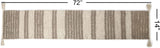 REDEARTH Table Runner-Hand Woven Exquisite Artisan Made Boho Decorative Placemats for Dining Table, Coffee Table, Console, Dresser; 100% Cotton (14x72; Taupe)