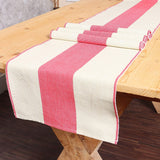 REDEARTH Table Runner-Yarn Dyed Ribbed Woven Table Linen for Square, Round, Rectangle Dining Table, Coffee Table, Console, Dresser; 100% Cotton (14x72"; Red)