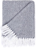 REDEARTH Classic Throw Blanket -medium weight soft lap blanket for sofa bed couch chairs loveseats car, living, indoor/ outdoor use 100% Cotton (50x60