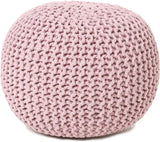 REDEARTH Round Pouf Foot Stool Ottoman -Hand Knitted Bean Bag -Cord Boho Pouffe -Cable Poof Accent Beanbag Chair Footrest for Living Room, Bedroom, Nursery, Patio, Lounge 19