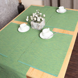 REDEARTH Placemats-Two Tone Ribbed Woven Table Linen for Square, Round, Rectangle Dining Table, Coffee Table, Console, Dresser; 100% Cotton (14x20"; Green) Set of 6