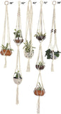 REDEARTH Macrame Woven Plant Hanger -Boho Chic Plant Hanging Planter Holder Stand for Flower Pots Vases Indoor Outdoor Art Décor;100% Cotton (4 Legs, Natural1) Set of 5