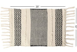 REDEARTH Placemats-Hand Woven Exquisite Artisan Made Placemet Set for Dining Table, Coffee Table, Console, Dresser; 100% Cotton (14x20; Chevron Black) Set of 6