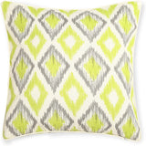 REDEARTH Printed Throw Pillow Cushion Covers-Woven Decorative Farmhouse Cases set for couch, sofa, bed, chair, dining, patio, outdoor, car; 100% Cotton (Ikat Trail Kiwi, 18"X18") Pack of 4