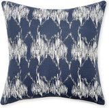 REDEARTH Printed Throw Pillow Cushion Covers-Woven Decorative Farmhouse Cases set for couch, sofa, bed, chair, dining, patio, outdoor, car; 100% Cotton(Ikat Trail Navy, 18"X18") Pack of 4