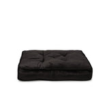 REDEARTH Velvet Floor Pillows-Premium Rayon Cotton Velvet Washable Plush Extra Soft Square seat Cushion with Handle for Dining, Patio, Office, Hardwood Floor (22x22x4; Black) Pack of 2