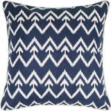 REDEARTH Printed Throw Pillow Cushion Covers-Woven Decorative Farmhouse Cases set for couch, sofa, bed, farmhouse, chair, dining, patio, outdoor, car; 100% Cotton (18x18"; Indigo) Pack of 4
